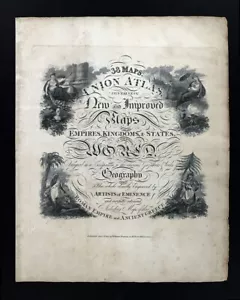 1812 Union Atlas Title Page William Darton London England Vignettes Typography - Picture 1 of 3