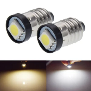 Warm/White E10 5050 1 SMD DC 3V 6V Mes Screw LED Flashlight Torch Lamp Work Bulb - Picture 1 of 10