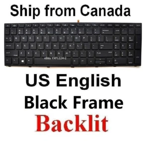 Keyboard for HP Probook 450 G5 455 G5 470 G5 - US English Black Frame Backlit - Picture 1 of 2