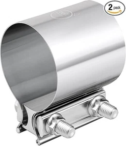 2pk EVIL ENERGY 3" Exhaust Butt Joint Band Clamp Sleeve Coupler Stainles #11 - Bild 1 von 3