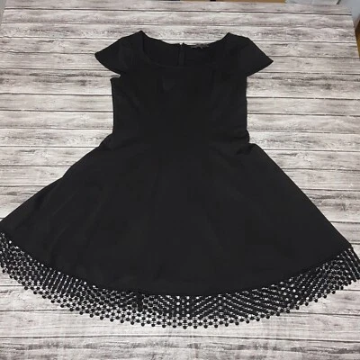 Donna Ricco New York Size 14 Women Tulip Sleeve Fit and Flare Dress Black - Image 1 of 4