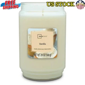 Vanilla Scented Glass Jar Candle Clean Burn Home Aromatherapy Gift 20oz Home New - Picture 1 of 6