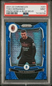 2021-22 Panini Chronicles Serie A Prizm Blue Mojo Theo Hernandez Milan #201 PSA9 - Picture 1 of 2