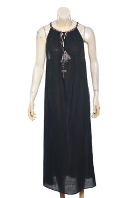 Vestido Isabel Marant Etoile Meadlon S 36 Sher Bordado Negro Algodón Maxi 41777 Foto 1 de 4