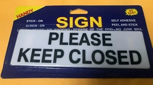 'PLEASE KEEP CLOSED' MAGNETIC SIGN, BUSINESS SIGN, BLACK FREE POST | HYT - Picture 1 of 3