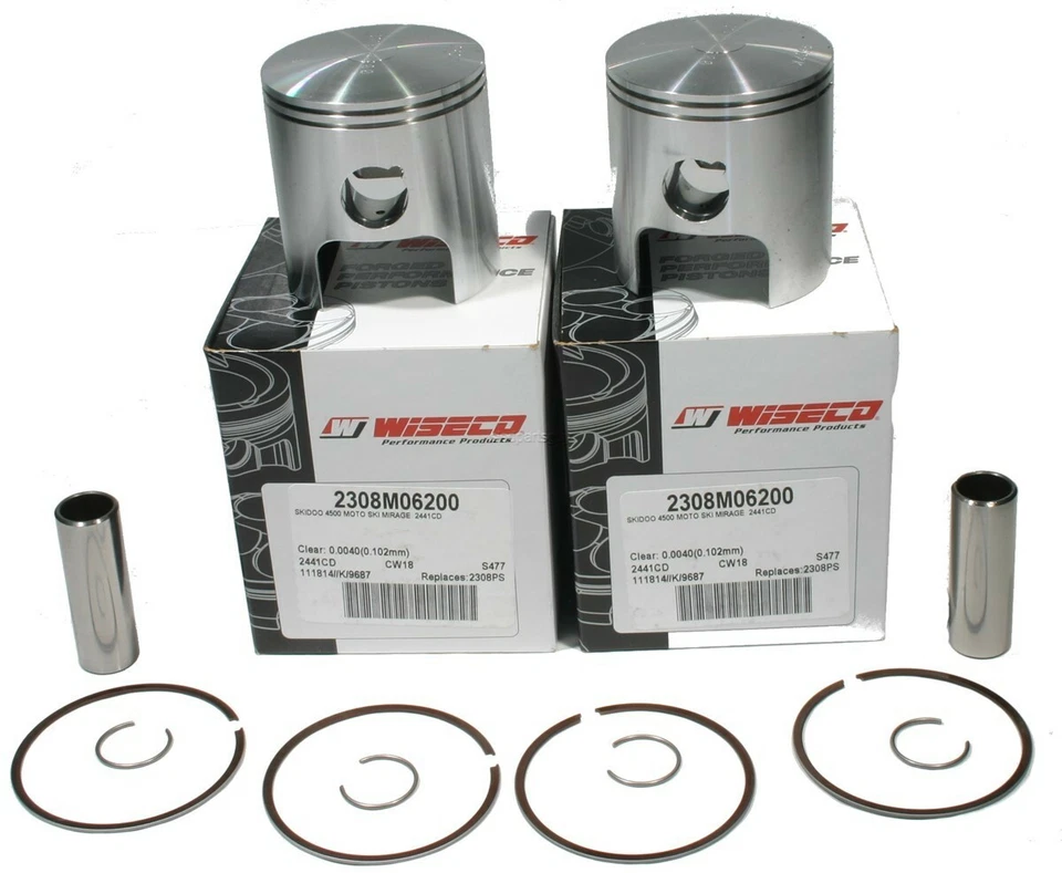Ski-Doo Formula S, 380 cc, 1996-2000, Wiseco Std Pistons - Pair - 2308M06200 - Image 1 of 1