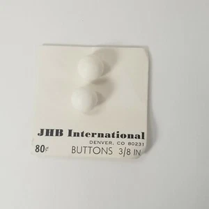 Vtg JHB International Ball Shape Sphere White Novelty BUTTONS 3/8" - Picture 1 of 4