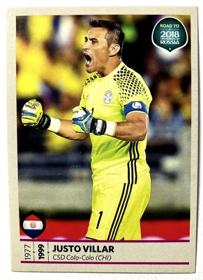 2018 FWC ROAD TO RUSSIA Panini Sticker #369 JUSTO VILLAR Paraguay - Image 1 of 2