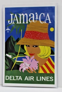 Jamaica Caribbean Delta Air Lines by John Hardy Vintage Art 11" x 17" in Clear - Picture 1 of 2