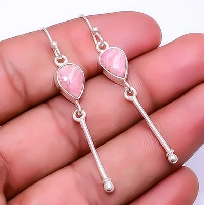 Brinco Bali de prata esterlina 925 rodocrosita - Argentina 2,34" E_9328_100_66 - Imagem 1 de 4