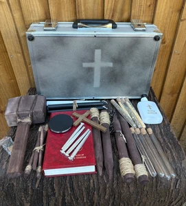 Unique Handmade 32pc Vampire Hunting Kit Stake Holy Water Briefcase prop (1) - Picture 1 of 8