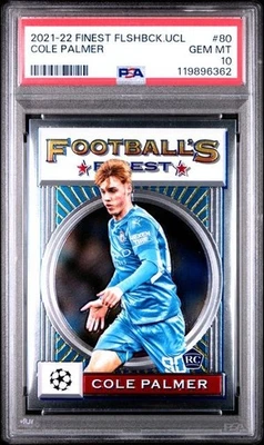 2021 Finest Flashback UCL Cole Palmer PSA 10 GEM ROOKIE RC #80 Man City - Image 1 of 2