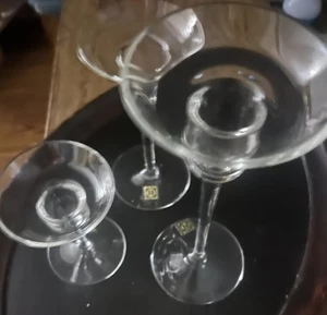 Candle Stick Holders, 3, Boris Kidric Rogaska Glass Yugoslavia 4, 6, 8 Inch Set - Picture 1 of 12