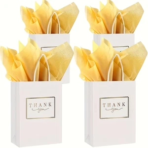 50 Dankeschön Geschenktüten klein mit Griffen Seidenpapier Großpackung Hochzeit Babyparty - Bild 1 von 13