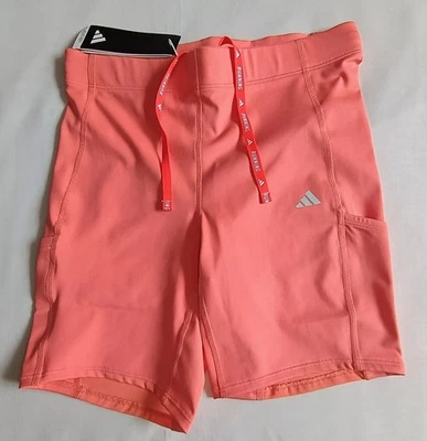 Adidas Womens Bike Shorts Fast Heat RDY Coral Pink Running Brand New With Tags - Image 1 of 4