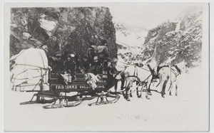 ALASKA FAIRBANKS VALDES STAGE CIRCA 1908 REAL PHOTO SENT 1938 TO JENNIE RATHJENS - Picture 1 of 2