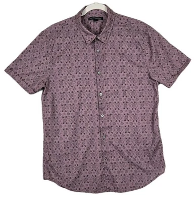John Varvatos Lightweight Cotton Casual S/S Shirt Purple Floral Mens Size Medium - Image 1 of 4