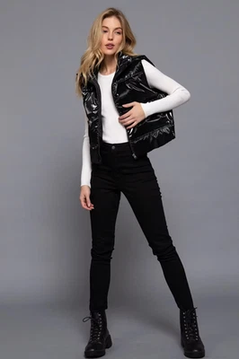 Allure High Neck Zip-Up Vest – Black – Large – Active Basic – New with Tags - Image 1 of 4