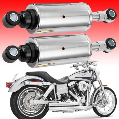 2X Chrome Adjustable Rear Suspension Shocks For 89-99 Harley Softail FLST Fatboy — 第 1/4 张图片
