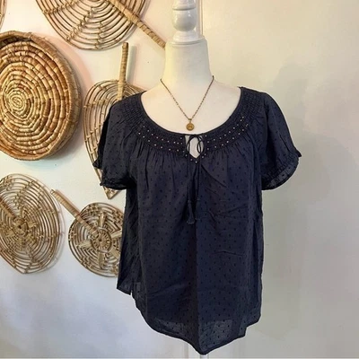 Top RQT Petite 100 % algodón manga aleteada boho campesino Y2K festival PL Foto 1 de 4