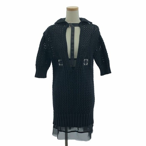 Abito Sacai Sakai a strati manica corta 1 nero donna usato0