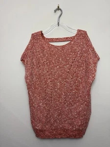 Anthropologie Pilcro Sweater Women’s Small Orange Knit Cap Sleeve Casual Top - Picture 1 of 6
