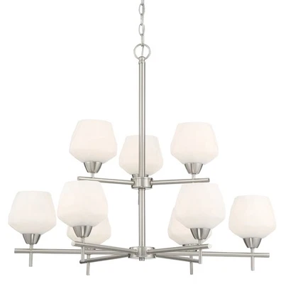 Lámpara de araña Minka Lavery 2179 Camrin 9 luces 31" W Vantage - níquel Foto 1 de 4