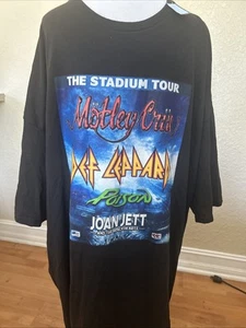 Motley Crue 2022 Stadium Tour Def Leppard Joan Jett Poison Unisex T Shirt SZ 5XL - Picture 1 of 3