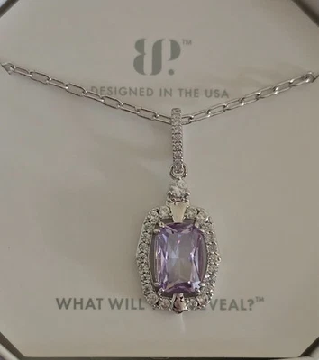 Bomb Party Necklace NK69459 'Anything But Subtle' Lavender Topaz CZ Rhodium - Image 1 of 3
