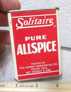 vintage Solitaire Allspice empty 2 oz spice tin, Morey Mercantile Co, Kitchen - Picture 1 of 4