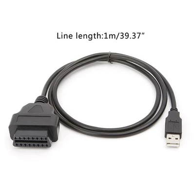 Herramienta de diagnóstico conector de cable adaptador cargador puerto OBD2 a USB de 16 pines - Imagen 1 de 4