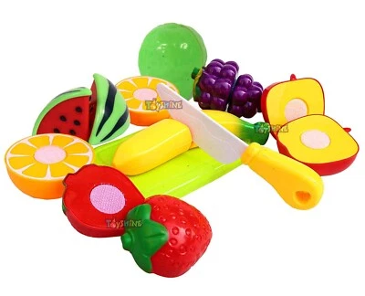 Toyshine 6 Pc Cut ,Play Realistic Sliceable Fruits with Chopping Board,Plate Set - Image 1 of 4