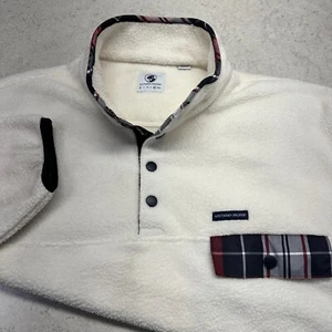 Southern Proper Sweater Mens Size XL White T Snap Fleece Pullover Preppy Pockets - Picture 1 of 8