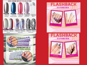 NEW Color Street Flashback Favorites Week 1 2 3 & 4 FX Chrome Nail Set IN HAND - Picture 1 of 17
