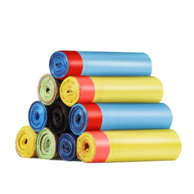 Drawstring Trash Bags Small Garbage Bag Colorful Portable Thickened Rubbish Bags - Image 1 of 4