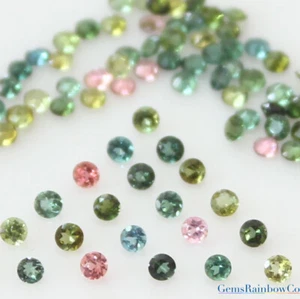 Multi Colour Tourmaline 2mm and 2.5mm Round Faceted Loose gemstones AAA Quality - Picture 1 of 6