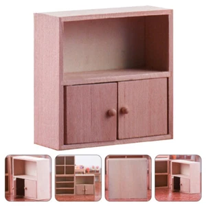 Doll House Wooden Miniature Cabinet Mini Wooden Storage Cabinet Mini House - Picture 1 of 12