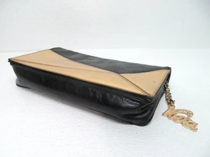 Vieta Clutch Black/Gold Evening Purse Envelope Rhinestone Logo - Picture 1 of 6