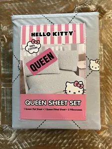 Hello Kitty  Sanrio, 4 pc QUEEN Bed sheet set 100% cotton New With Tags - Picture 1 of 2