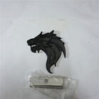 1X Matte Black Right Wolf Head Metal Grille Emblem Badge Engine Car 3D Hatchback