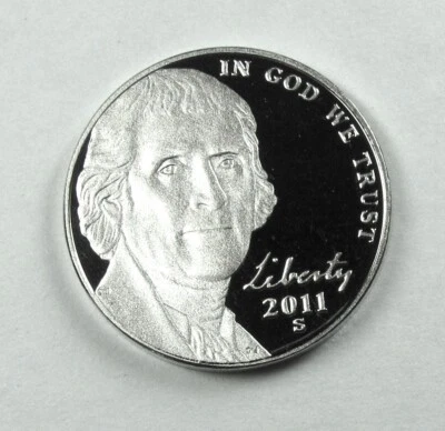 2011 PROOF JEFFERSON NICKEL DEEP CAMEO  - Image 1 of 2