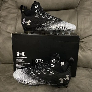 New UA Under Armour Spotlight Clone MC Football Cleats Black/Silver Women's 6.5 - Picture 1 of 12