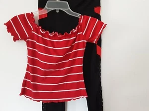 Junior Girls 2 Pc Outfit-Red&Black- Athileasure - Shein - Size Small/Medium - Picture 1 of 10