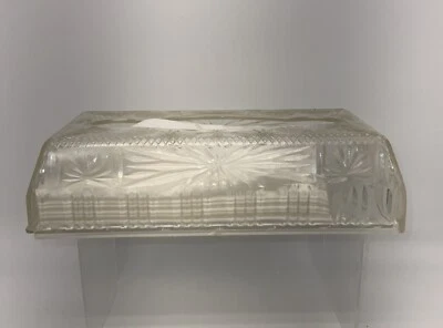 Caja de pañuelos MCM vintage años 60 soporte Starburst acrílico plástico transparente Foto 1 de 4