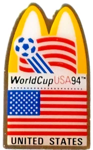 McDonald's Restaurant "World Cup USA Soccer 1994" "United States Flag" Lapel Pin - Picture 1 of 2
