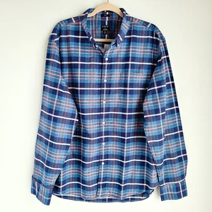 J Crew Slim Flex Oxford Slim Button Down Shirt XL Long Sleeve Check Brand New - Picture 1 of 4