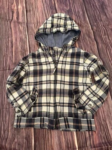 Boys Size 6 Land’s End Zip Up Plaid Jacket Spring Lightweight Hooded - Picture 1 of 5