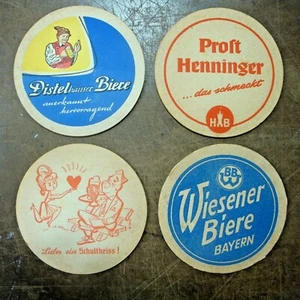 Zufällige Menge 4 Vintage Deutsch Bier/Bier Untersetzer #20 - Bild 1 von 2