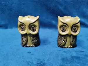 Vintage Owl Salt & Pepper Shaker Set Ceramic Made in Japan - Picture 1 of 7