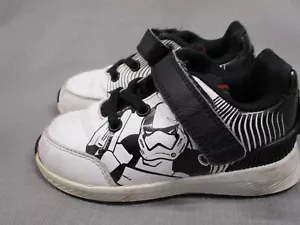 Adidas Sneakers Kids 7 White Rapidarun Star Wars Shoes Lace Up Eco Ortholite - Picture 1 of 10